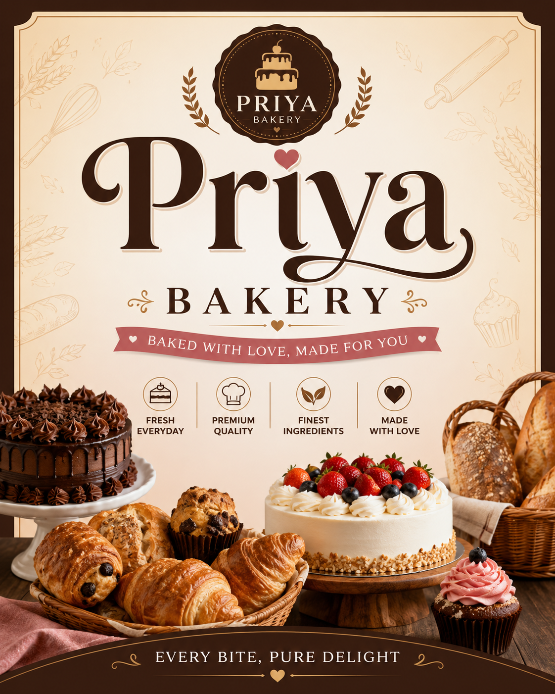 Priya Bakery Irinjalakuda | Fresh Cakes, Pastries & Bread Daily - image 2