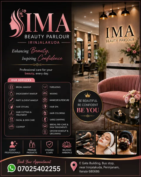 IMA Beauty Parlour Irinjalakuda | Best Beauty Parlour & Bridal Makeup Services